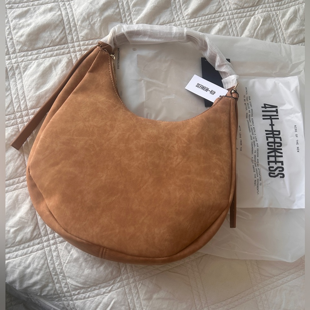Tan Crescent Shoulder Bag
